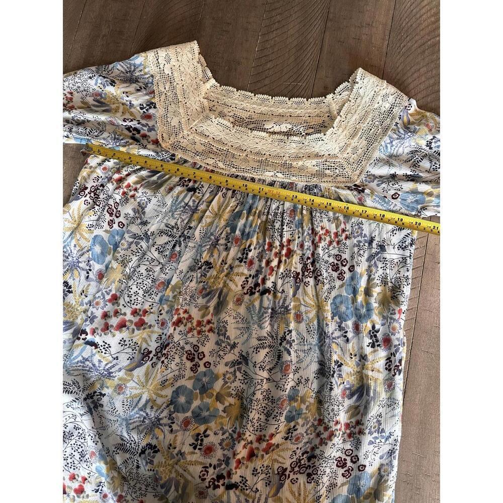 Sundance Floral Lace Peasant Tunic Top Blouse Women’s size Medium - Picture 7 of 9